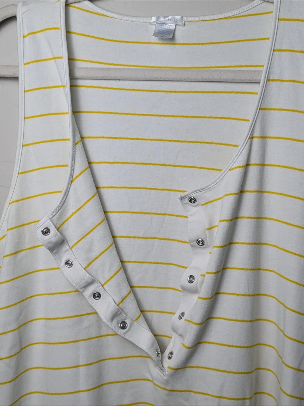 LAKE Sleeveless Striped Nightshirt - White with Yellow Stripes